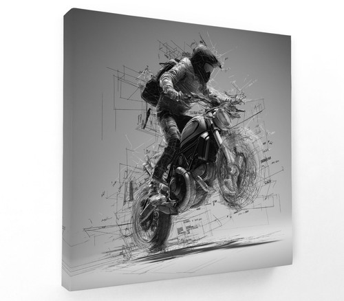 Cool guy motorbike - on, square