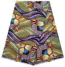 African Polycotton Wax Print Fabric Ankara For Sewing And Crafting 6 Yards