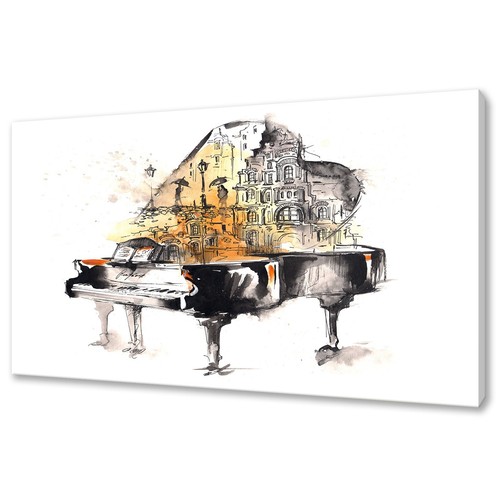 Watercolour piano musical - watercolour,