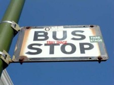 PHOTO  BUS REG OLD BUS STOP SIGN IN THE SQUARE WESTBOURNE  TAKEN ON 15TH MARCH 2