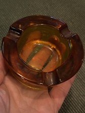 Vintage Amber Glass Ashtray