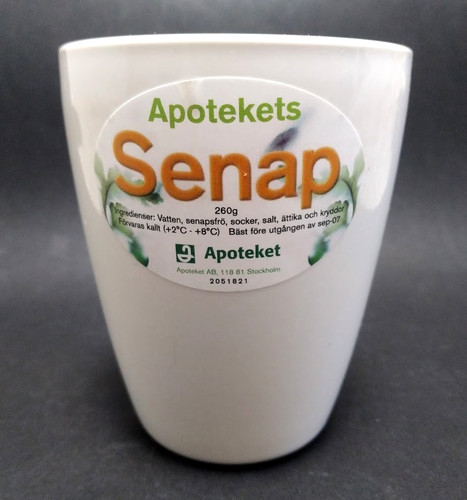 Mustard apothecary white jar - apothecary,