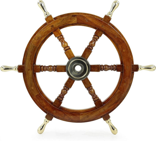 Wooden ship wheel - wheel, antique