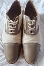 VIVIENNE WESTWOOD MENS TOE CAP LEATHER CANVAS OXFORD SHOES SIZE IT 42 UK 8