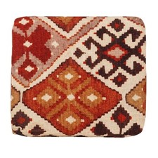 Linen Kilim Foam Seat Pad in
