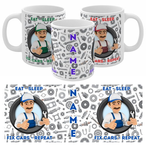 Car mechanic mug eat sleep - car,