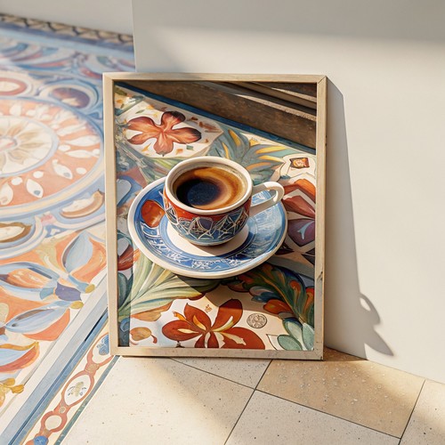 Cup coffee tiled table - cup,