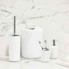 Sabichi Essential White Bathroom Set - Bin, Toilet Brush, Soap Dispense, Tumbler