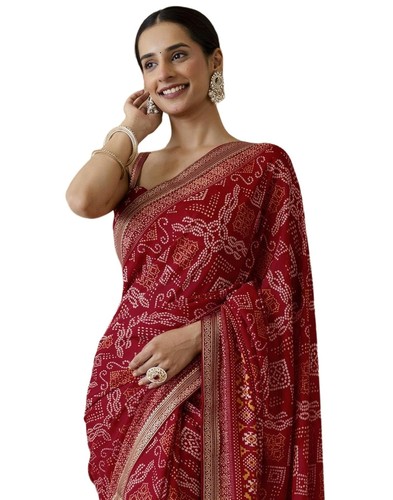 Women georgette bandhani - women's,