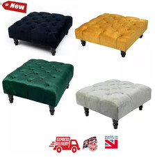 Large Foot Stool upholstered buttoned seat ottoman chesterfield coffee table new