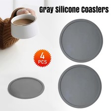 4pcs Round Grey Silicone