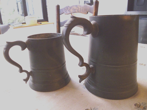 Matched pair vintage pewter - matched,