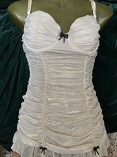 VINTAGE RARE GOLD SHIMMER LA SENZA BABY DOLL  WITH SUSPENDERS NWT STUNNING