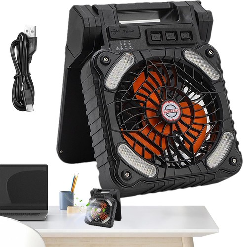 Portable 10000mah solar fan - solar, 4