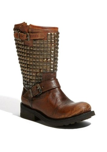 Women ash boots - brown, satin