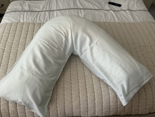 Dorma V-Shaped Support Pillow with Duck Egg Blue Case 84cm by 84cm