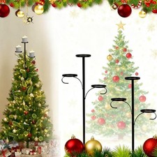 Black Triple Tree Topper Tree Topper Candle Holder Candelabra For C hristmasn.