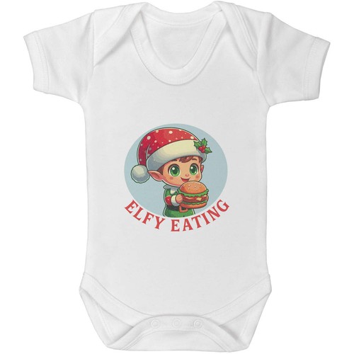 Elf eating cheeseburger baby - eating,