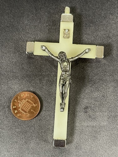 Crucifix luminous white - crucifix, metal