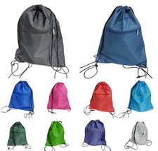 Gymsac Bag Quality Strong with Zip Pocket Swimming School PE Holiday 10 Colours