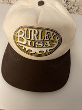 VTG Burley Fire Pits USA Embroidered Snapback Trucker Hat Twill Baseball Cap