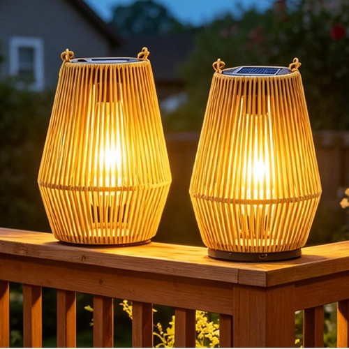 Set solar hanging rattan - set, 2