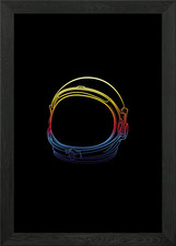 space helmet minimalist Framed
