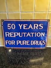 Enamel Pure Drugs Sign