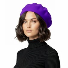 Classic Wool French Beret Hat - Timeless Parisian Style for Women