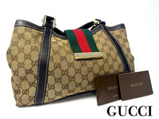 Gucci Tote Bag Handbag Sherry Line Canvas GG Authentic