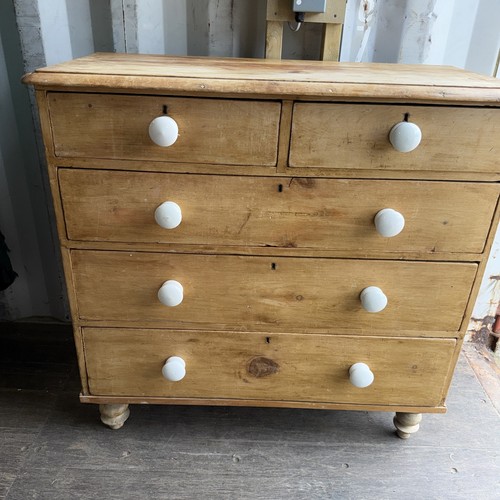 Victorian pitch pine chest - victorian,
