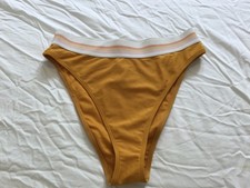 LADIES FOREVER 21 BNWT SIZE M 10 12 MUSTARD YELLOW  BIKINI bottoms
