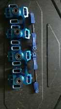 Hpi Savage aluminium race  blue Hubs and skid plates and integy bumpers bundle 
