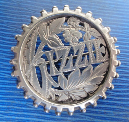 Victorian silver name brooch - name,