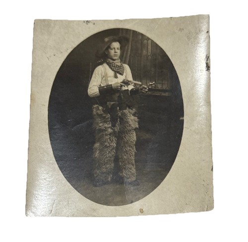 Antique rppc boy cowboy - antique,