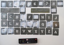 VINTAGE 1" NUMBER & LETTER METAL TEMPLATE STENCILS / VEHICLES TRUCKS / SIGNS