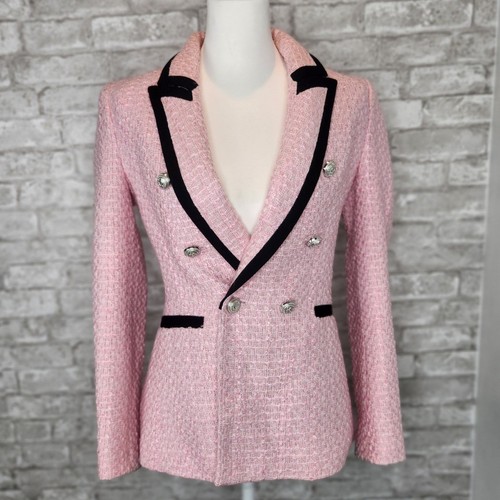 Zara jacket pink tweed - jacket, black