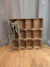 Pigeon Hole Cabinet Wall Storage Shelf Vintage Industrial Apothecary Rustic Unit