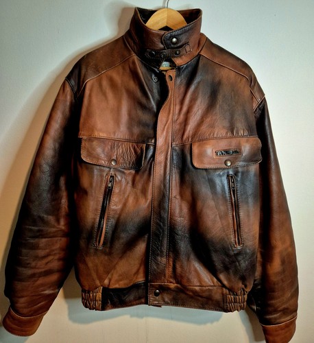 Mens leather motorcycle jacket - leather,