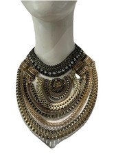 Gold tone chunky statement bib - tone,