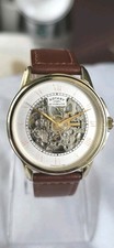Mens Gold Tone Stainless Steel ROTARY GS033862 Automatic Skeleton Wristwatch