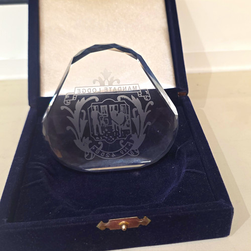 Vintage masonic crystal plaque - masonic,