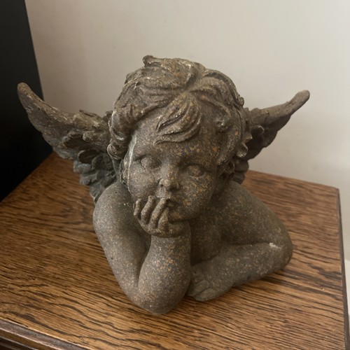 Stone pottery cute winged - ,