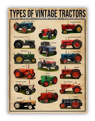 Types vintage tractors - of,