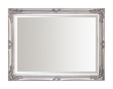 60x80cm Bevelled French Style Living Room Wall Mirror Vintage Silver
