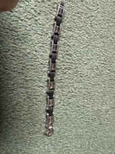 Biker Style Stainless Steel And Shungite Stone Men’s Bracelet