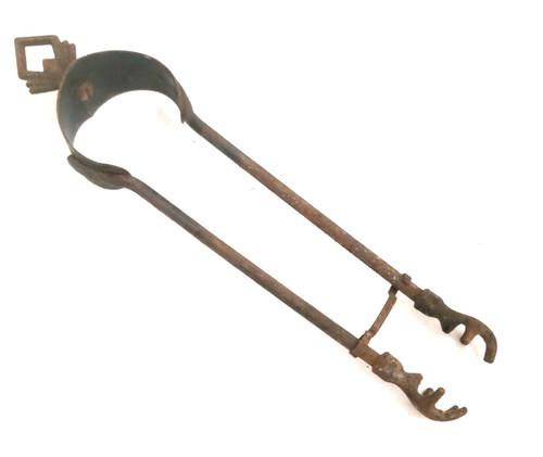 Vintage metal fire - metal, tongs