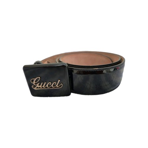 Gucci black patent belt - gucci,