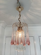 Pink Murano Glass Teardrop Droplet Chandelier Ceiling Light No 1