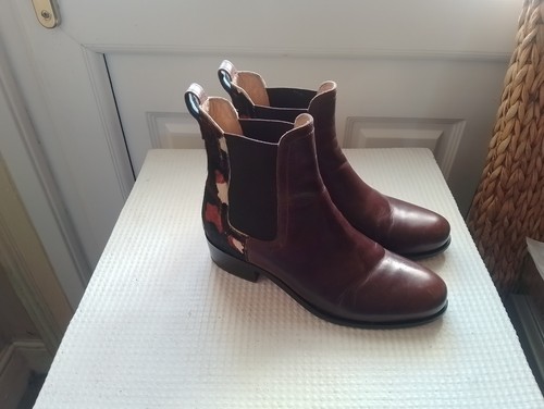 Joules brown leather - joules, leather/leopard